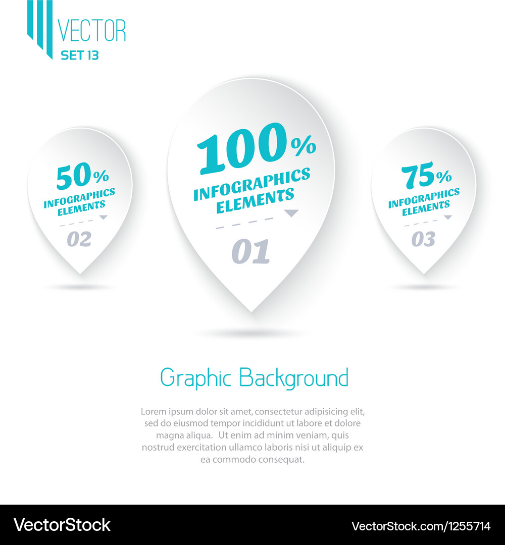 Three Icons with Text - Data Visualization Vector Image