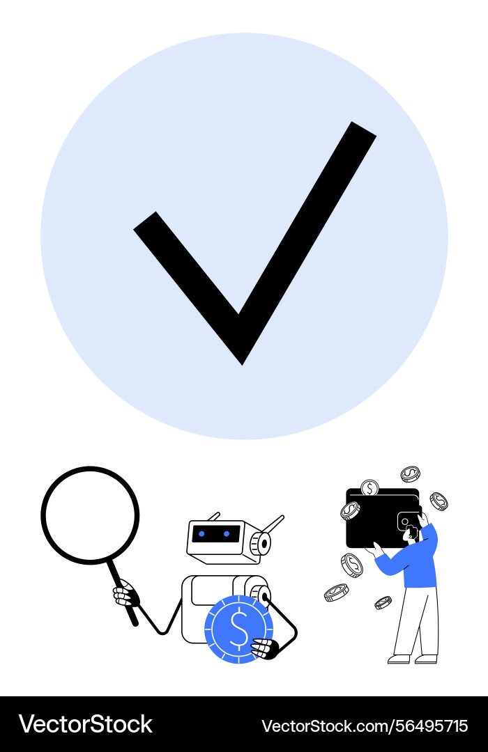 Automation and financial optimization verified Automation and financial optimization verified vector image