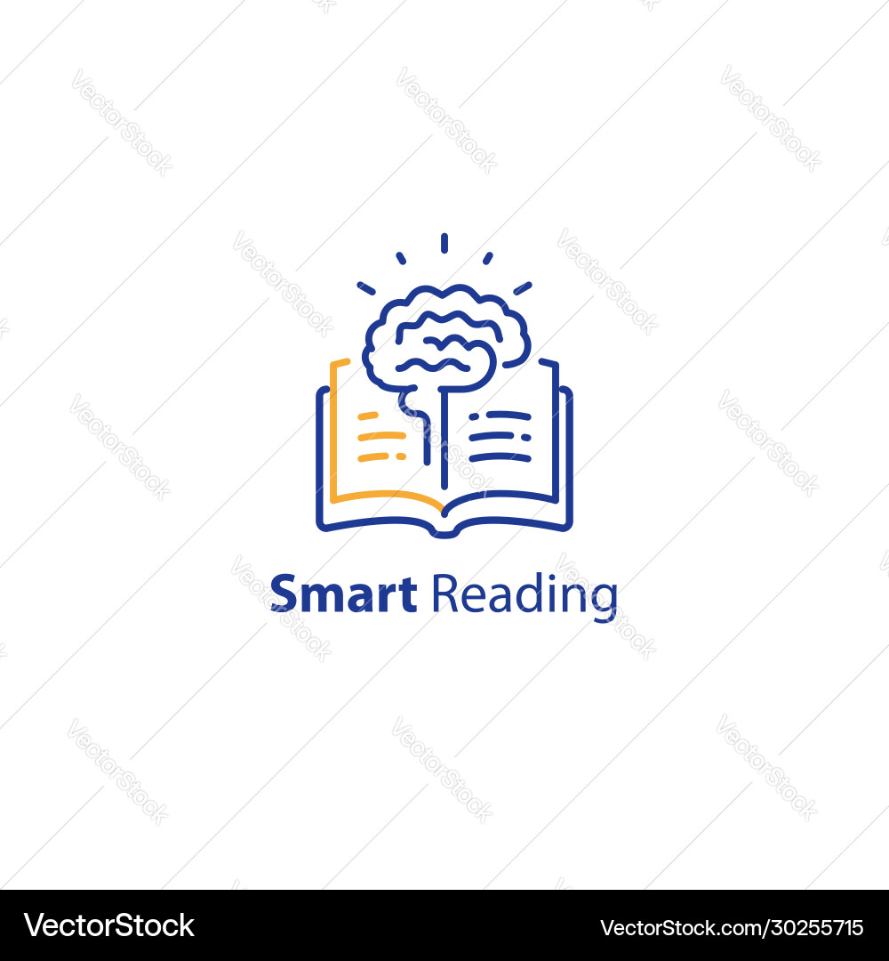 Brain and open book intellect development Vector Image