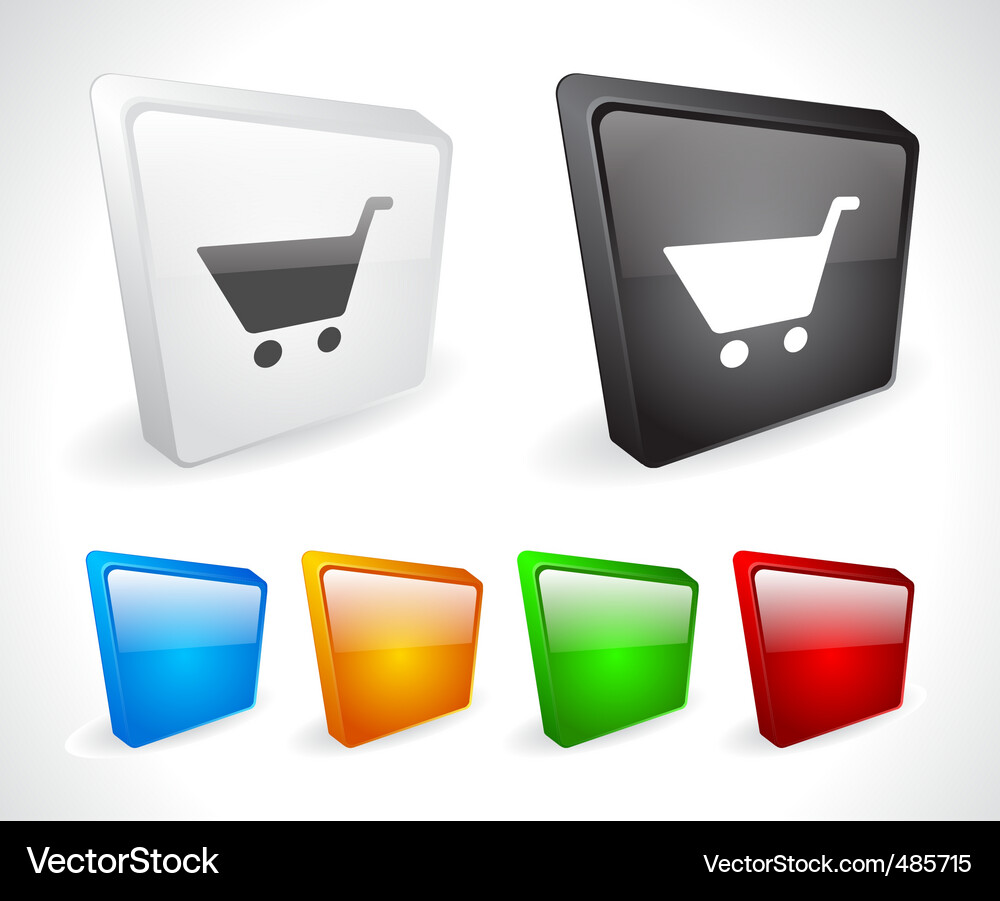 Color 3d buttons for web Vector Image