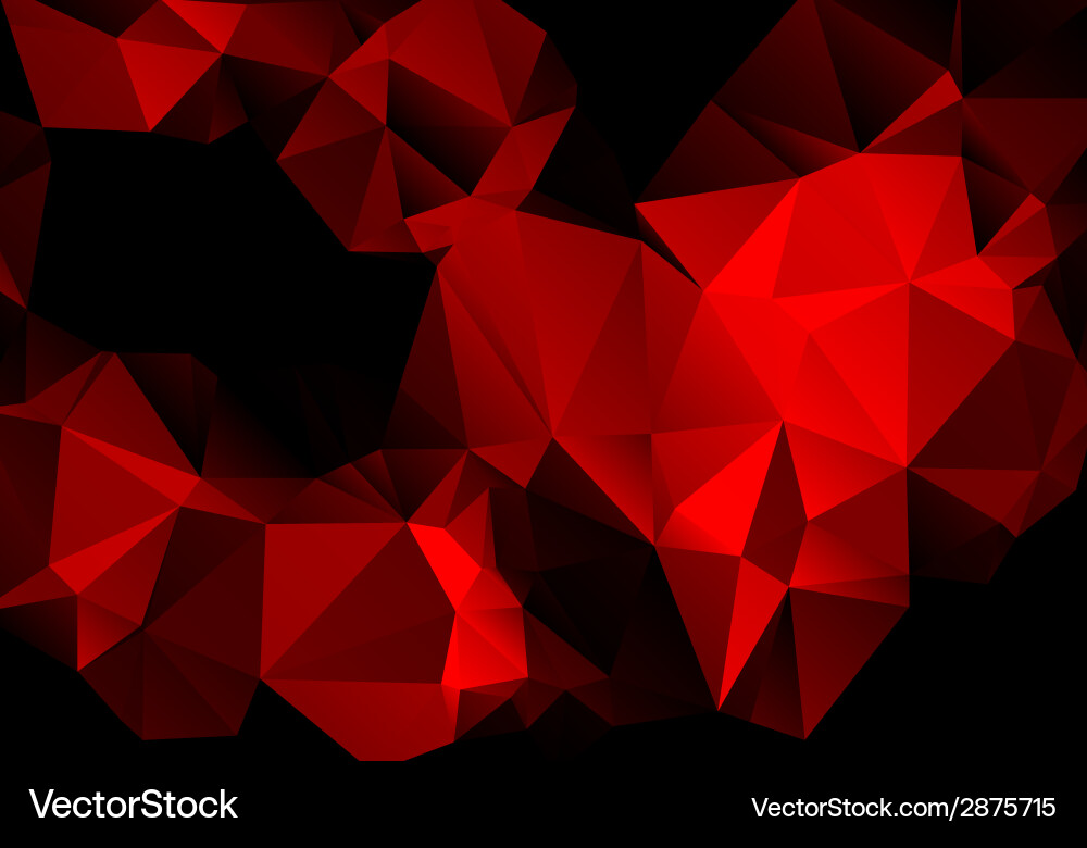 Dynamic Red Polygon Background vector image