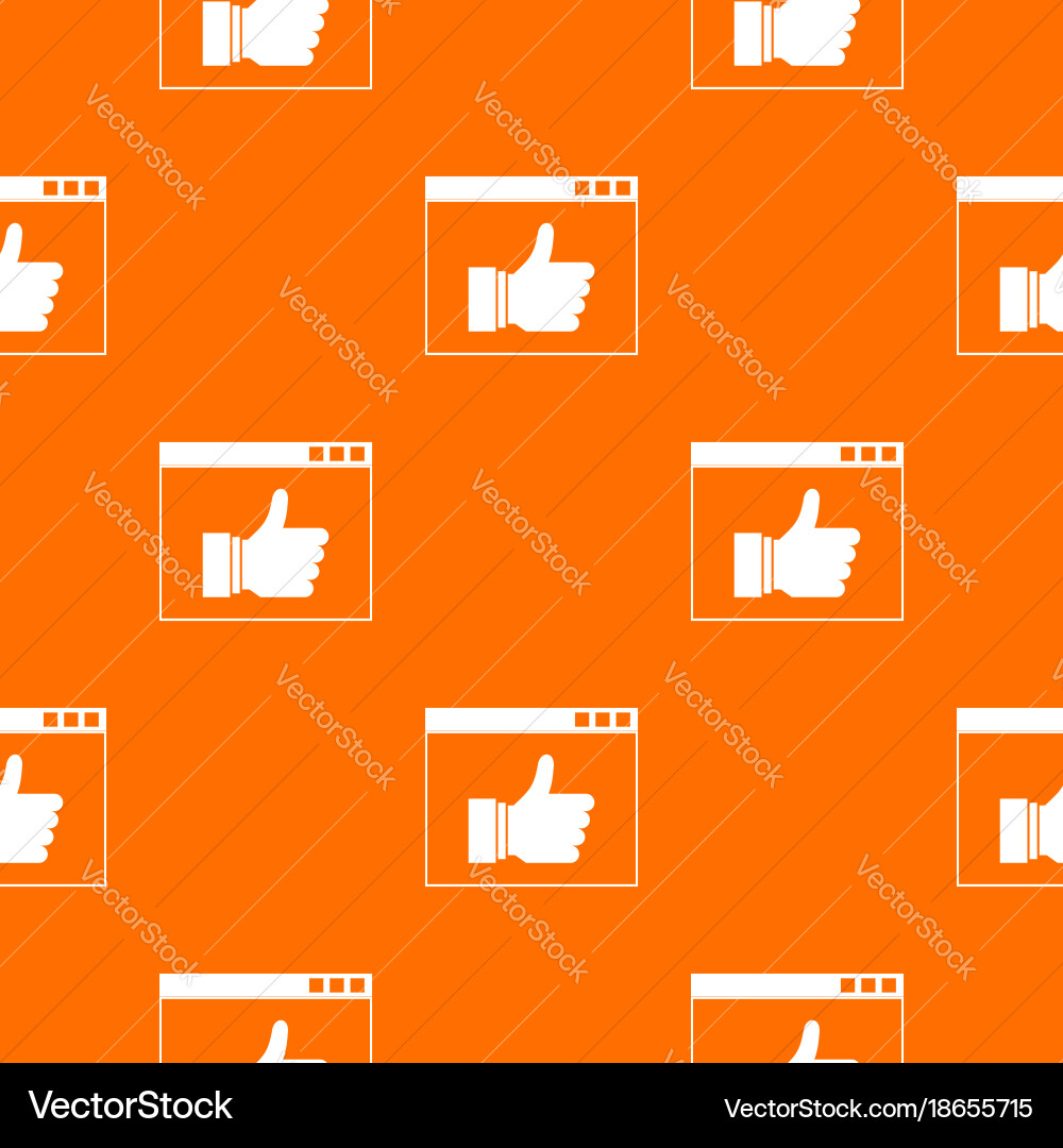 Hand with thumb up in browser pattern seamless Vector Image