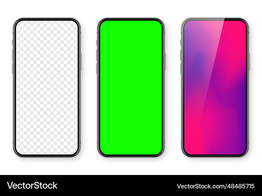 Smartphone with blank touch screen and abstract vector image