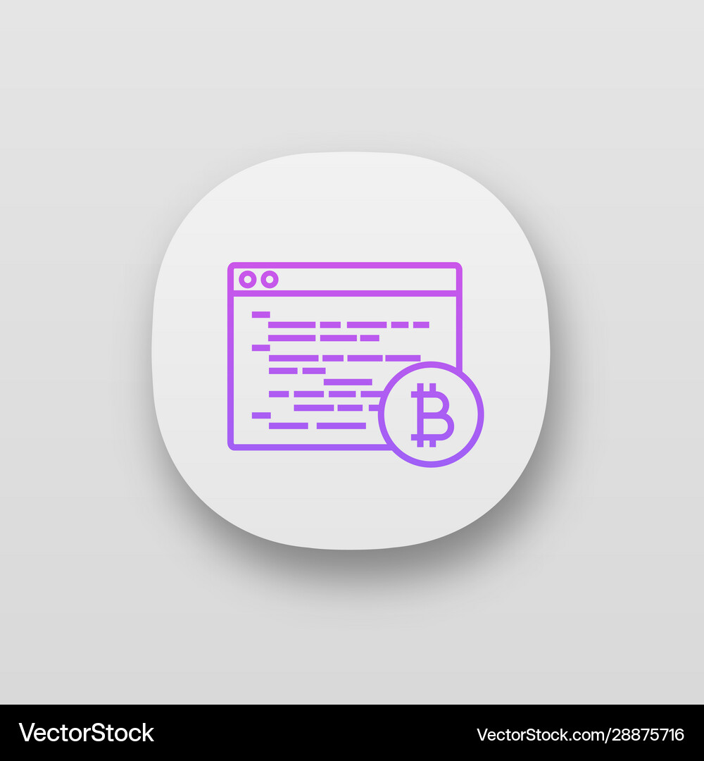 Bitcoin mining software app icon – Royalty-Free Vector | VectorStock