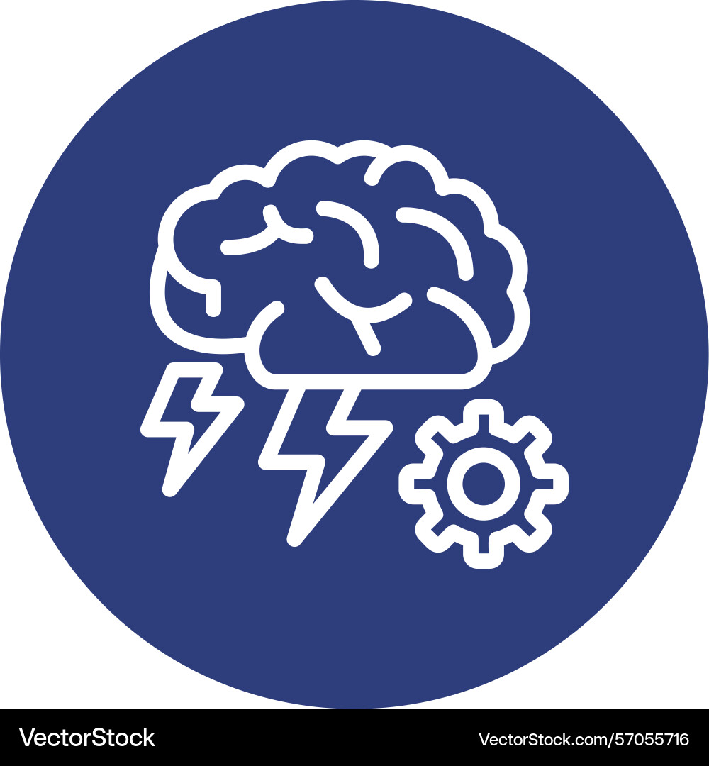 Brainstorming line circle style icon design vector image
