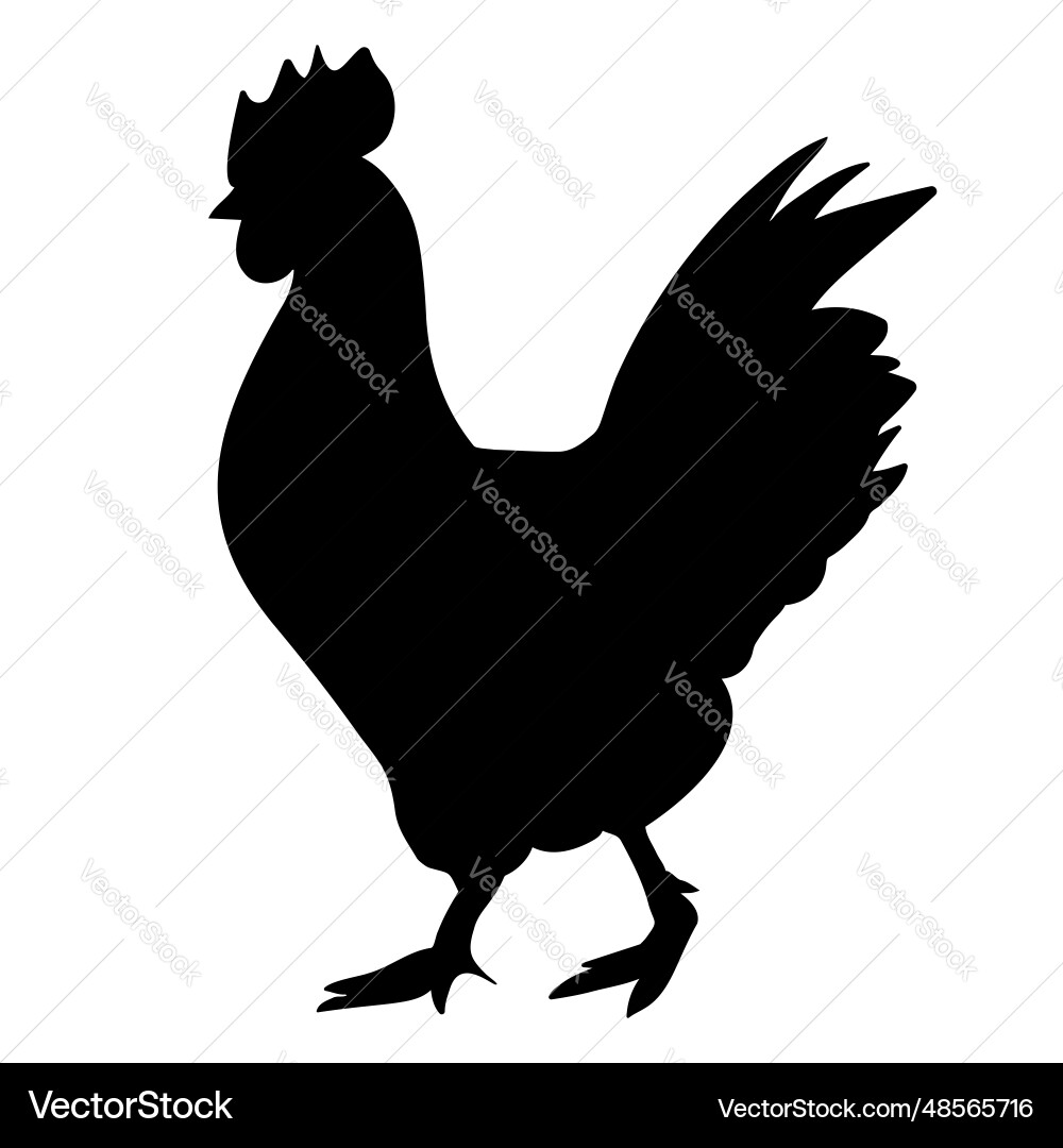 Chicken Silhouette Icon Vector Image