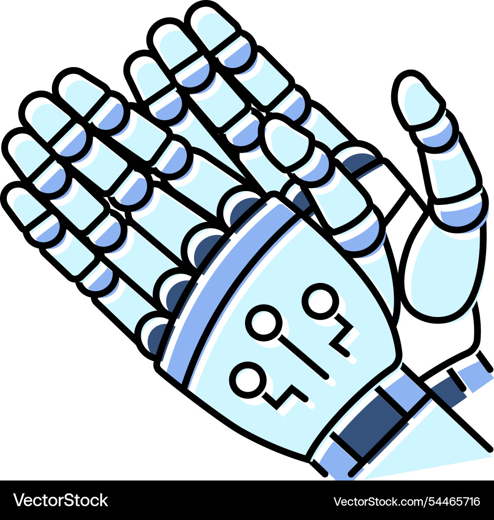 Clap applause robot hand gesture color icon Clap applause robot hand gesture color icon vector image