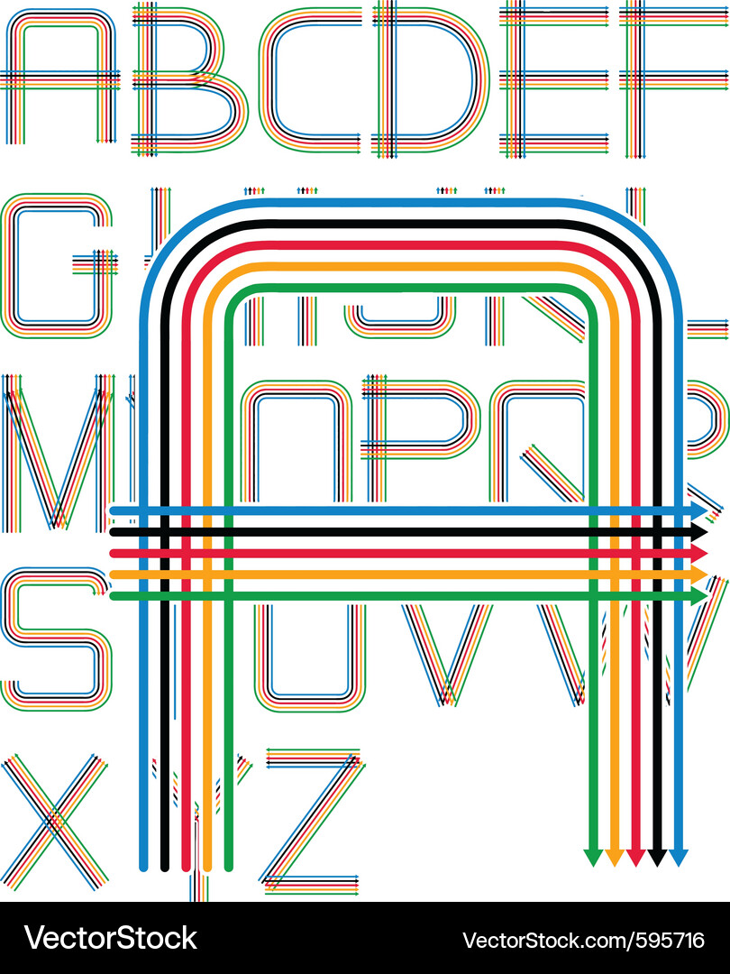 Dynamic Arrow Font Vector Image