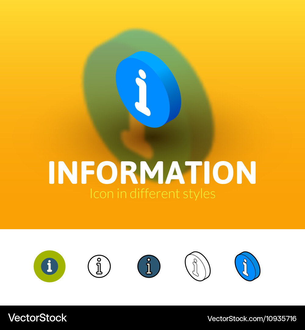 Information icon in different style vector image