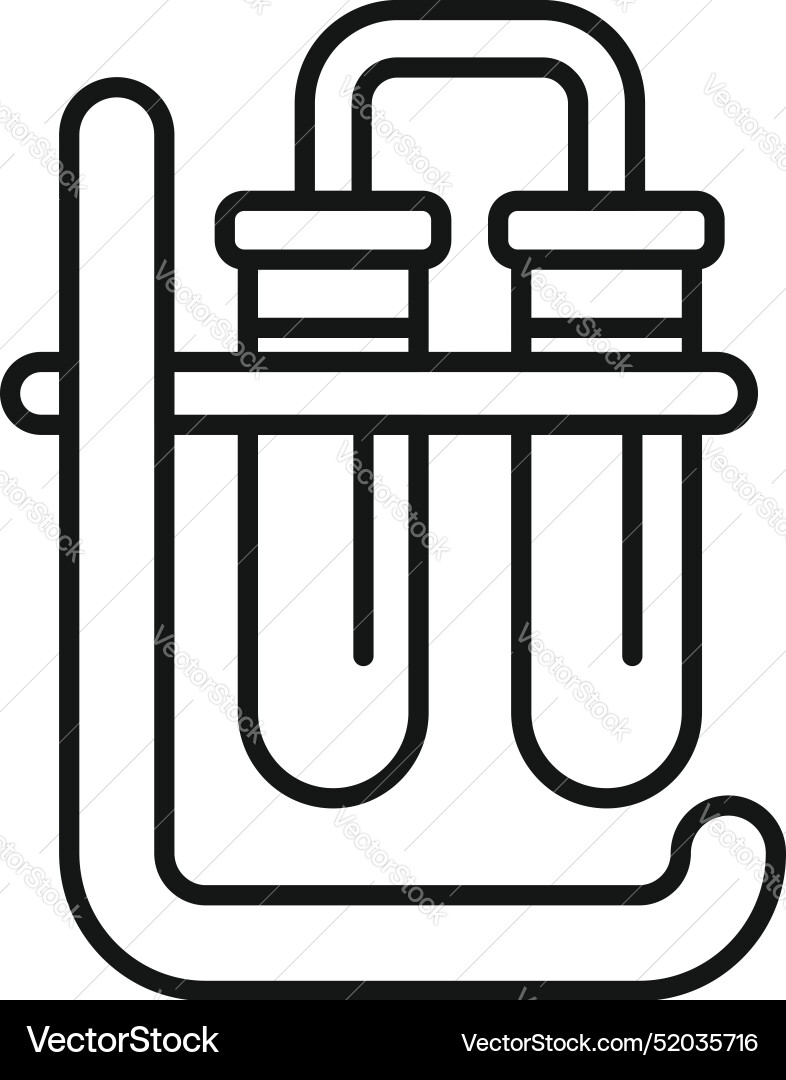 Line art icon of test tubes in a lab setting Vector Image