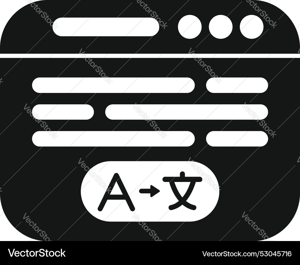 Online translation website page displaying text Online translation website page displaying text vector image