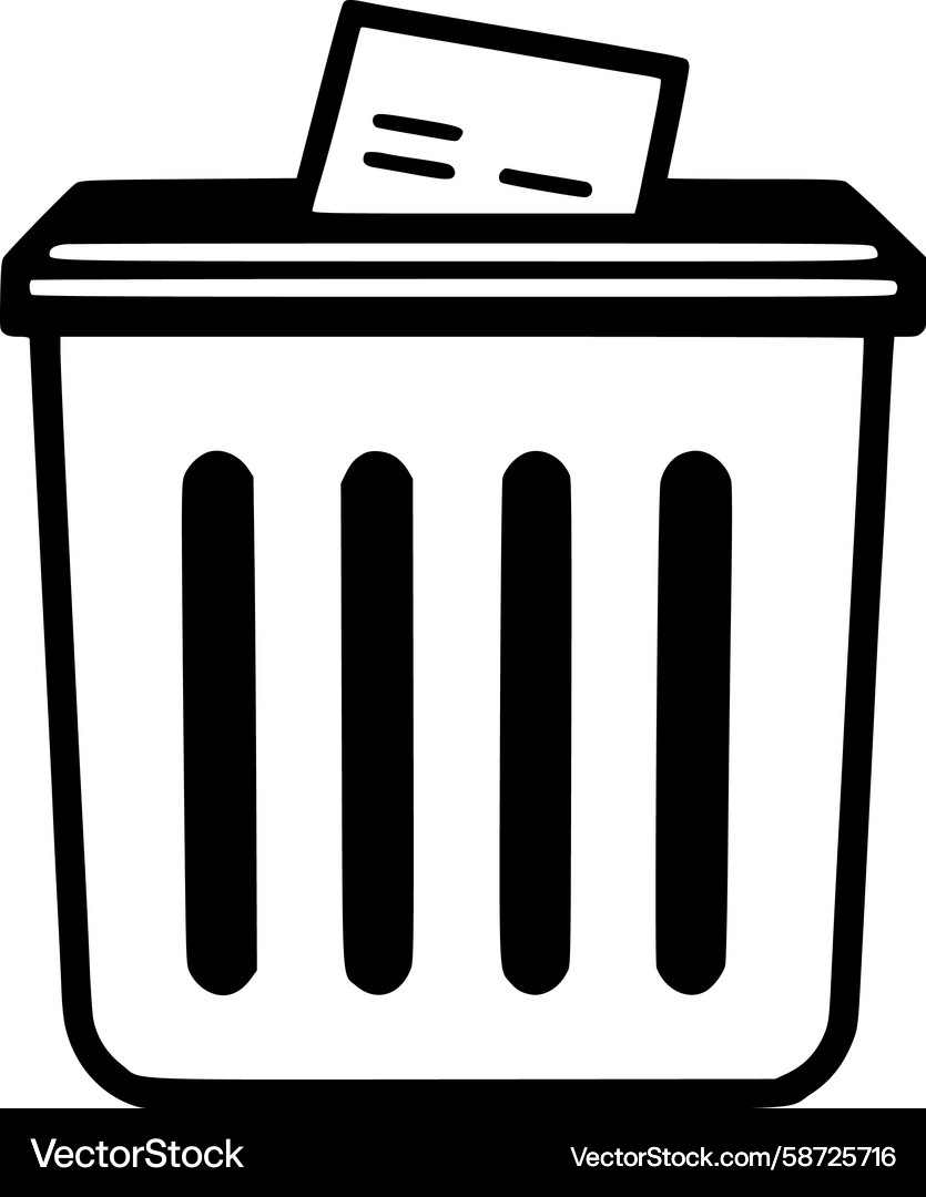 Trash can with document Vector Image