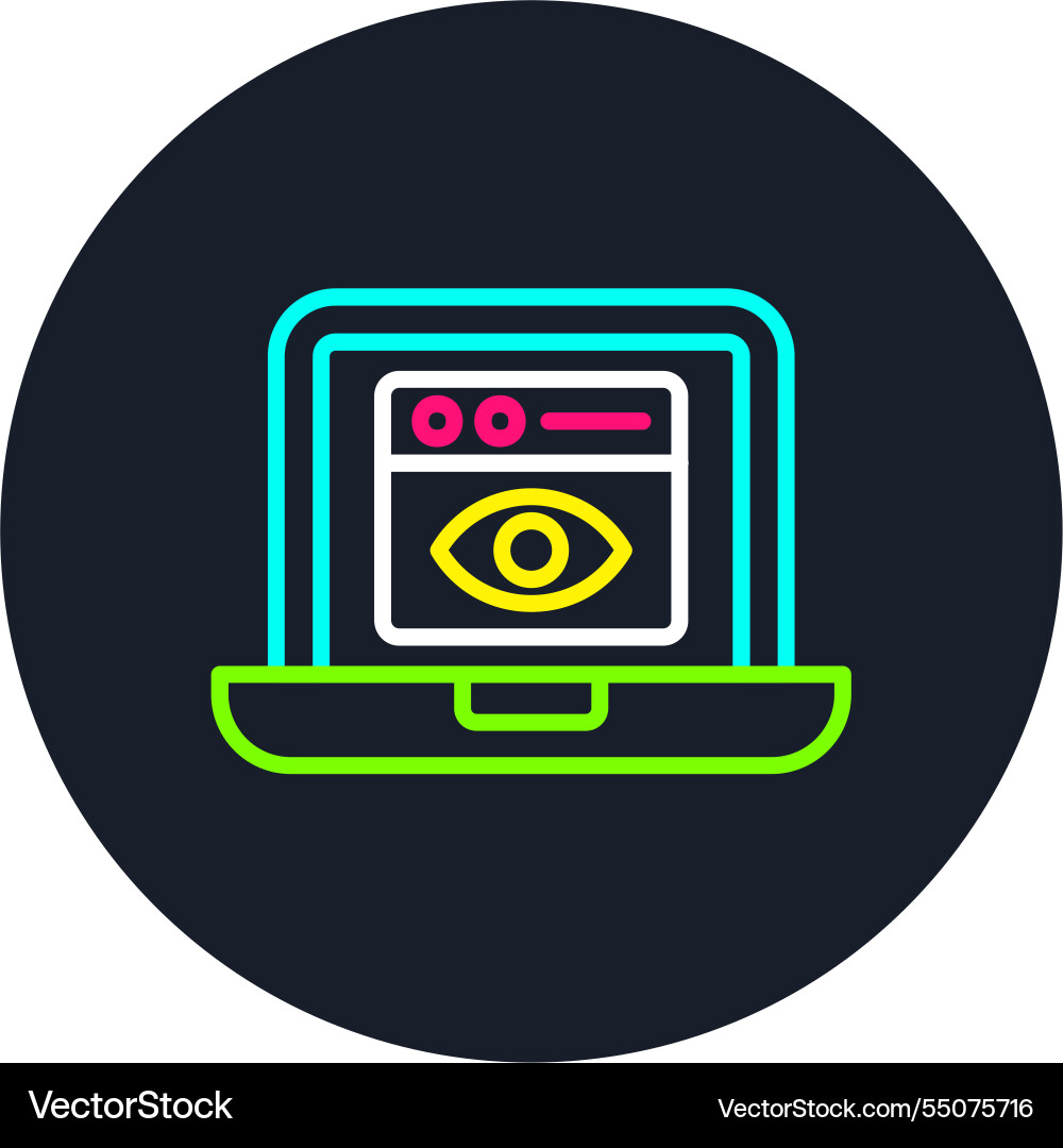 Web eye monitoring line multi color icon Vector Image