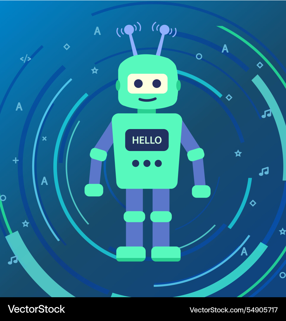 Blue robot or chatbot template chat bot icon Blue robot or chatbot template chat bot icon vector image