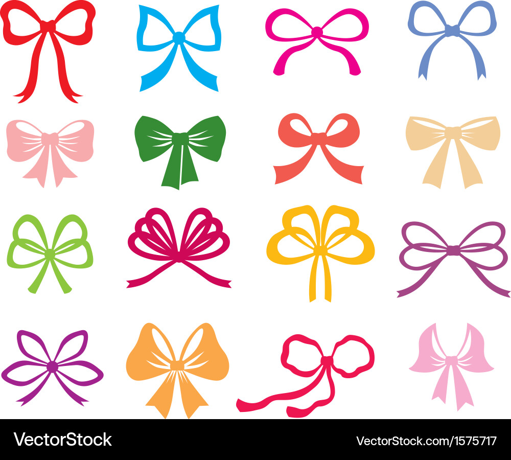 Colorful Bow Collection Vector Image