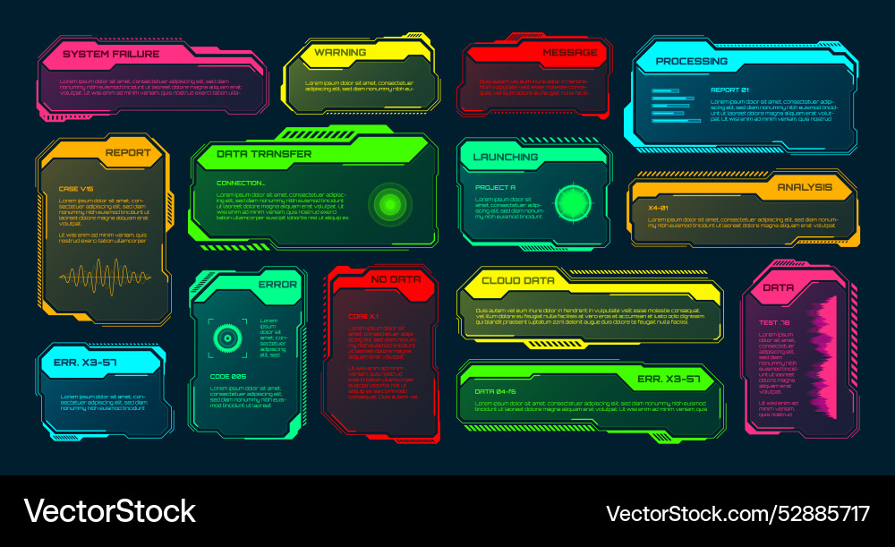 Futuristic hud or ui elements sci-fi user Futuristic hud or ui elements sci-fi user vector image