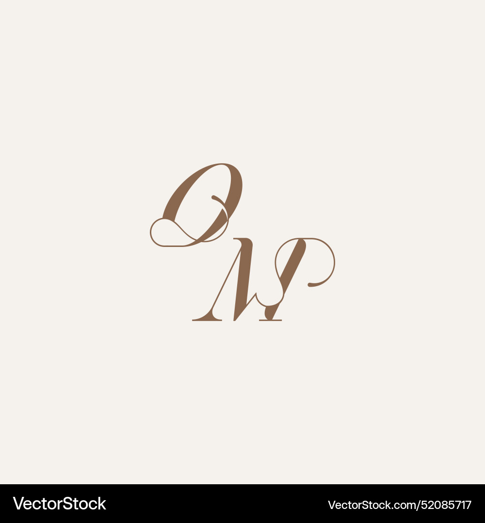 Initial monogram logo wedding concept design Vector Image