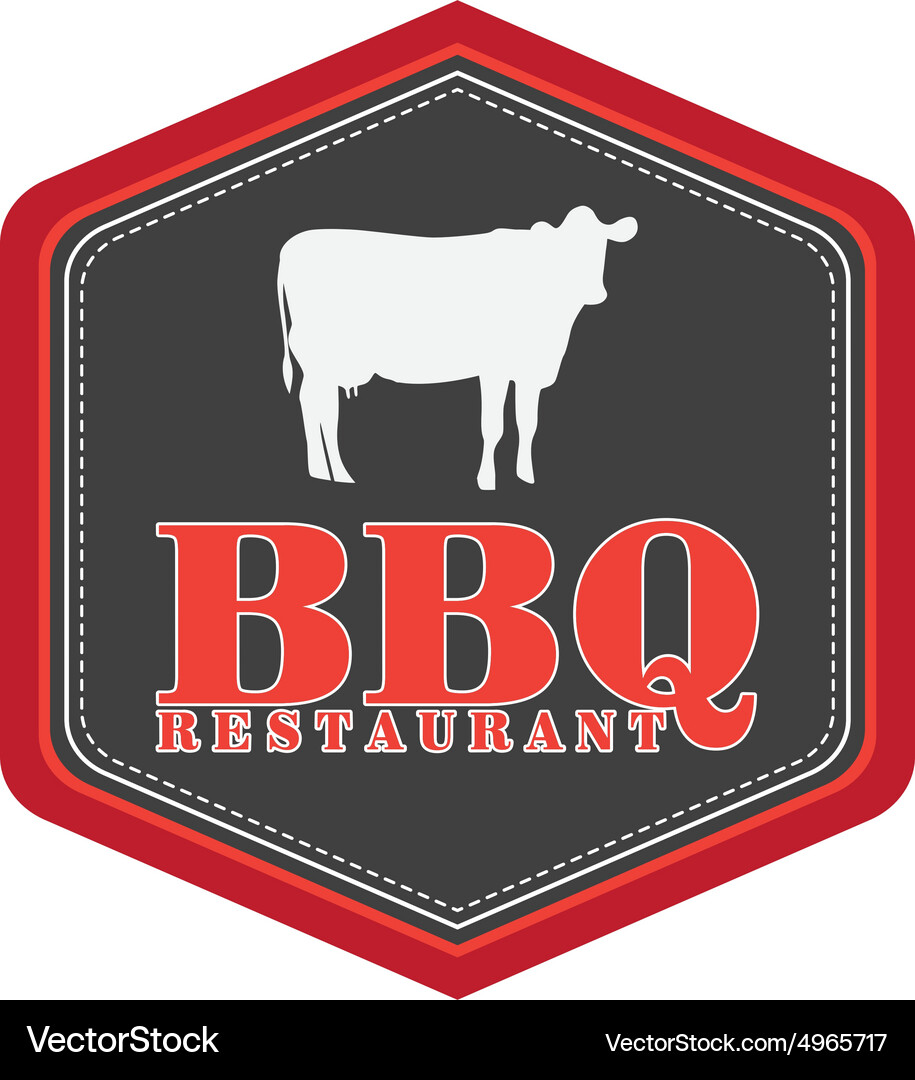 Isolated label with text and barbecue elements Vector Image