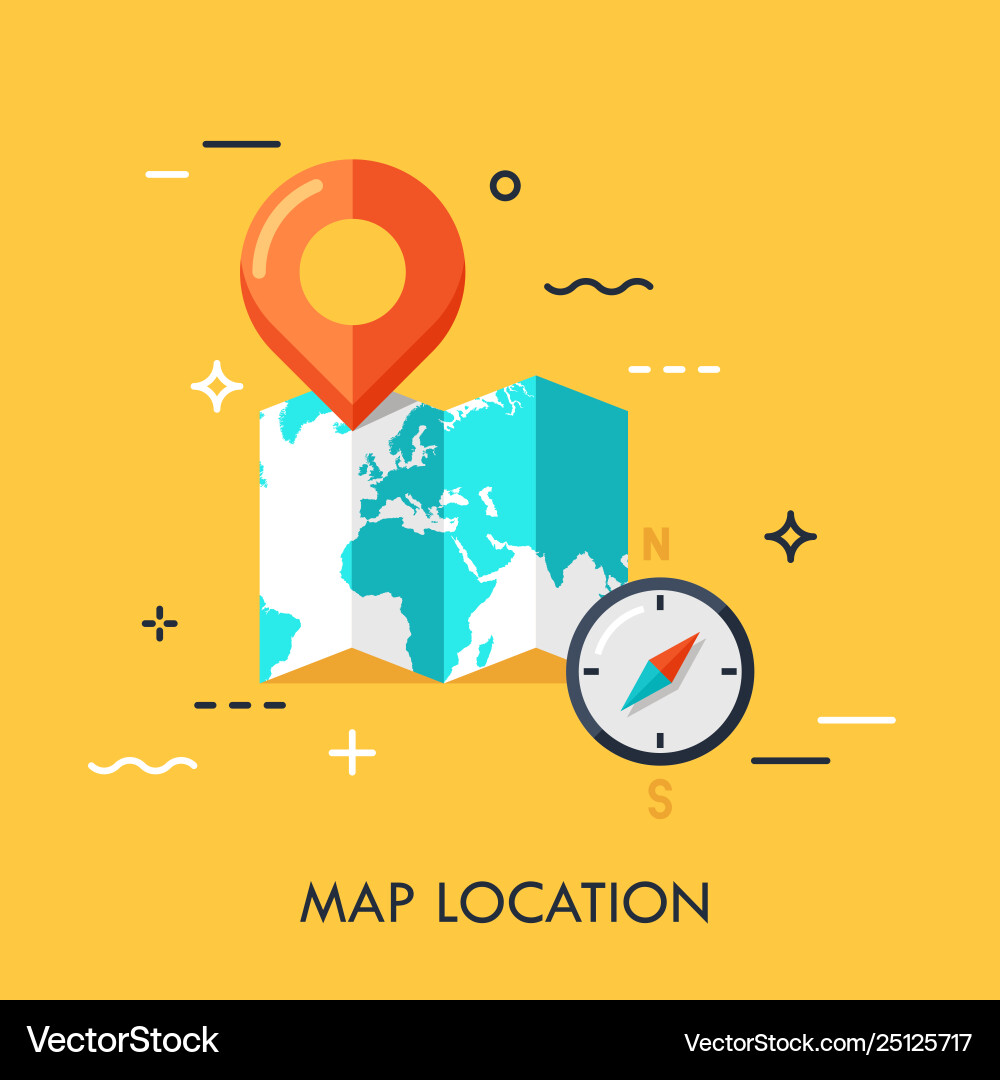 Map Location & Navigation vector image