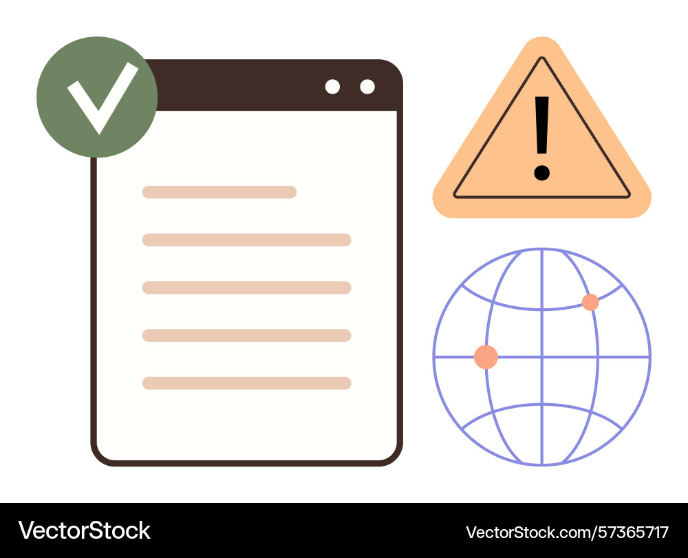 Online document validation with global network Online document validation with global network vector image