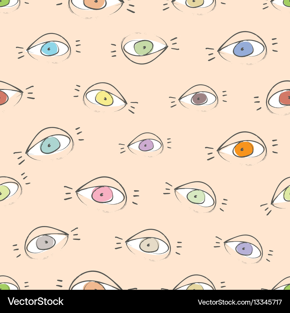 Sketchy Open Eye Pattern Vector Image