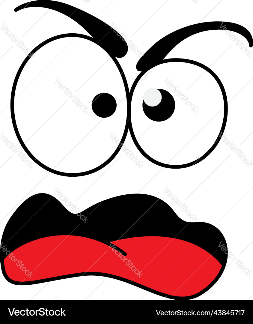 Smile emoticon shocked face cartoon emoji line Vector Image