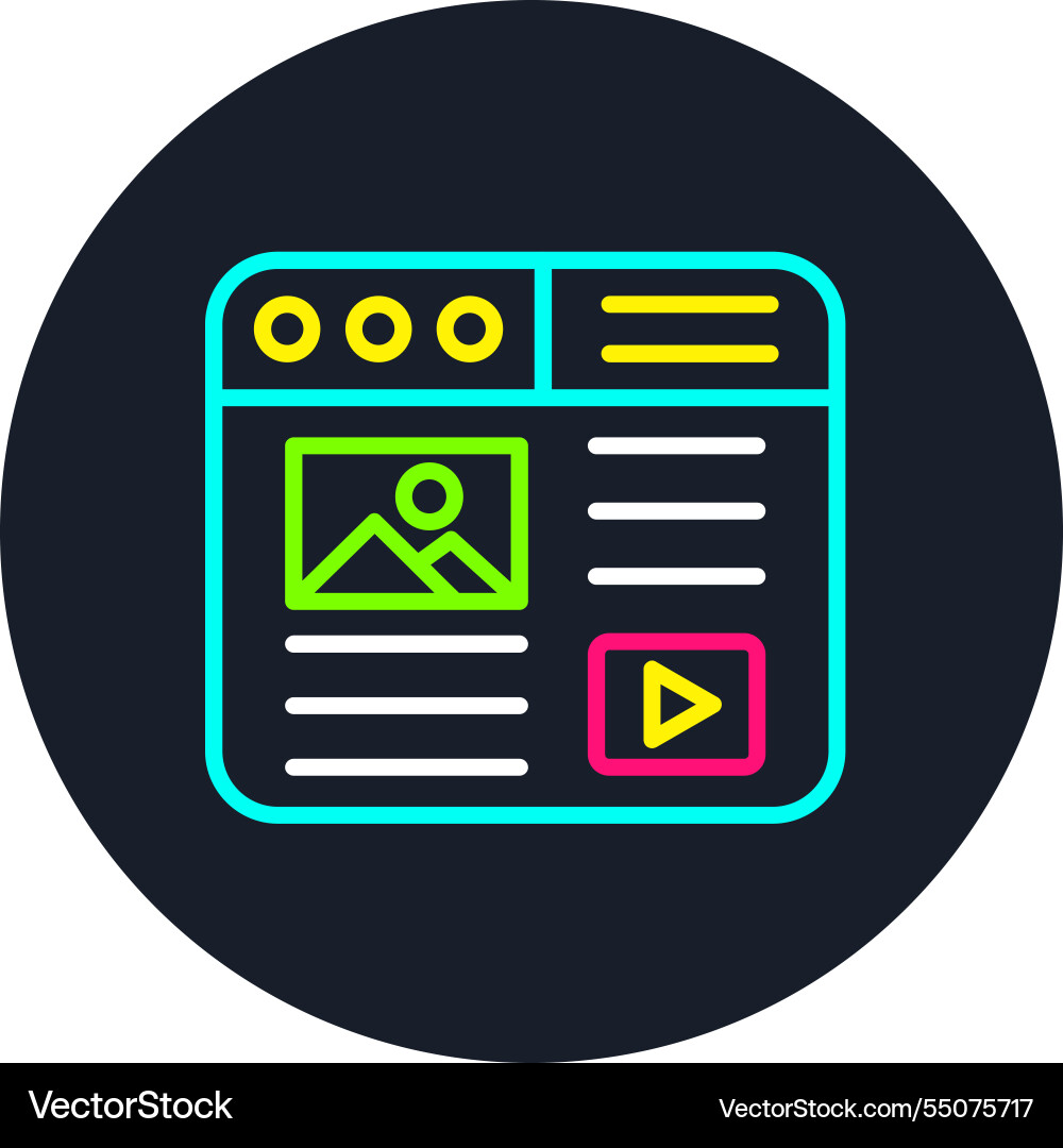 Website content line multi color icon vector image