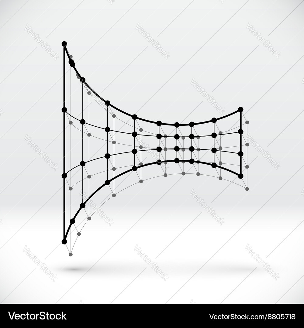 3D Wireframe Network Shape Vector Image