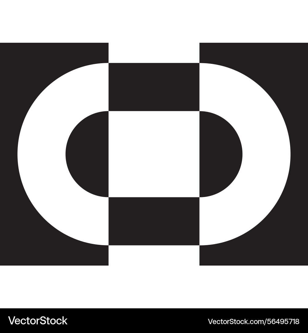 A black linked chain symbol vector image