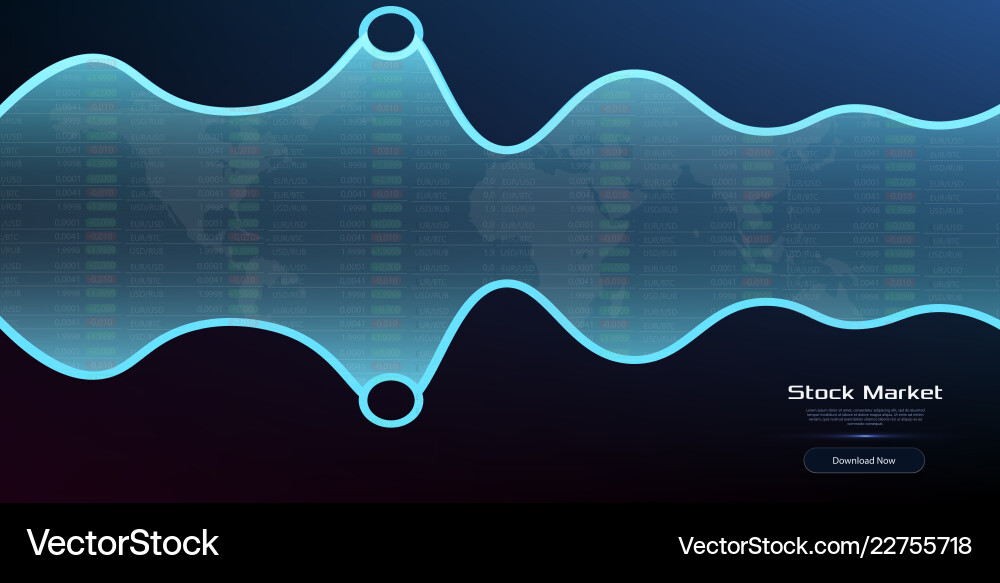 Abstract financial chart with trend line graph vector image