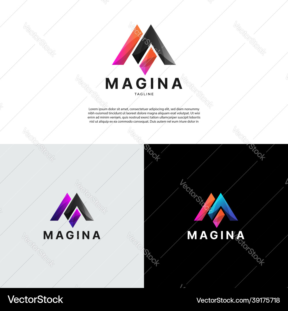 Abstrakter Buchstabe m Form Logo Design Template Abstrakter Buchstabe m Form Logo Design Template vektorbild