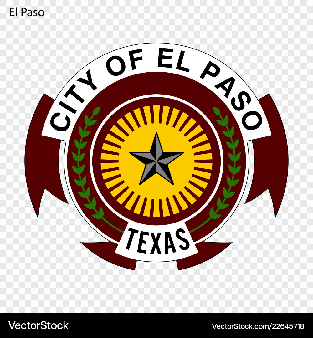 El Paso City Emblem Vector Image