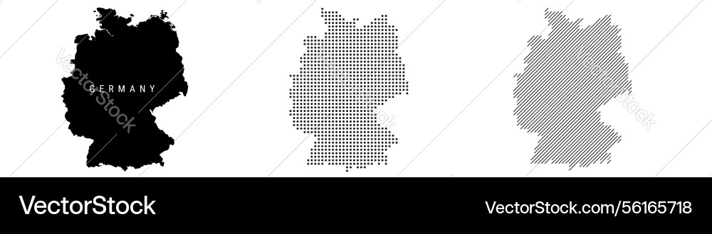 Germany silhouette map and two patterns of dots Germany silhouette map and two patterns of dots Vector Image