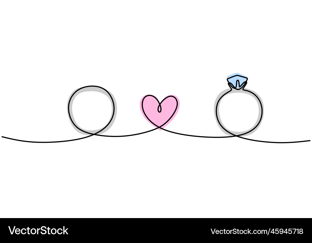Hochzeit Ring Paar Zeichnung Vektorbild