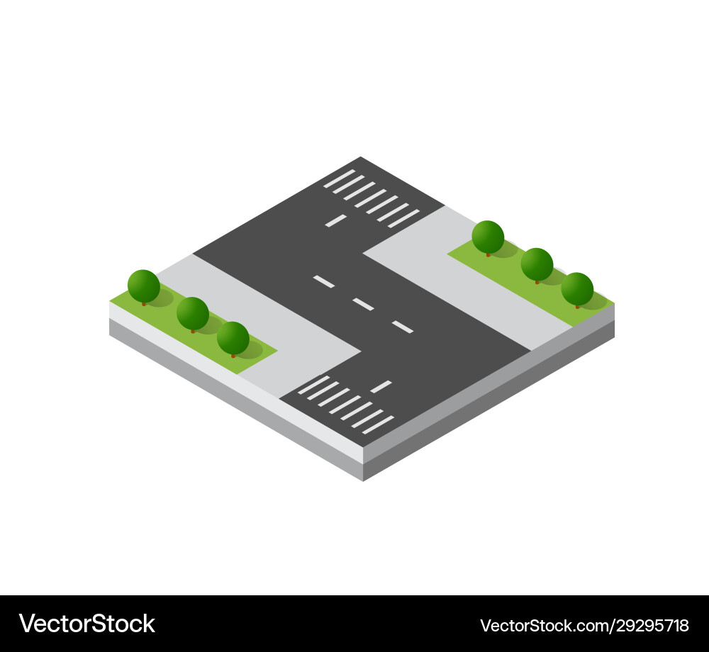Isometric 3d block module district part Isometric 3d block module district part vector image