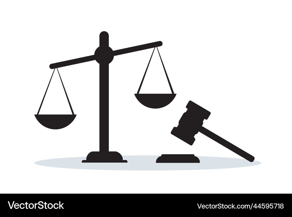 Justice scale court symbol vector image