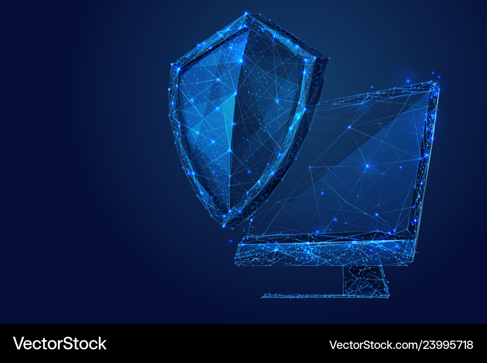 Monitor and shield Monitor and shield vector image