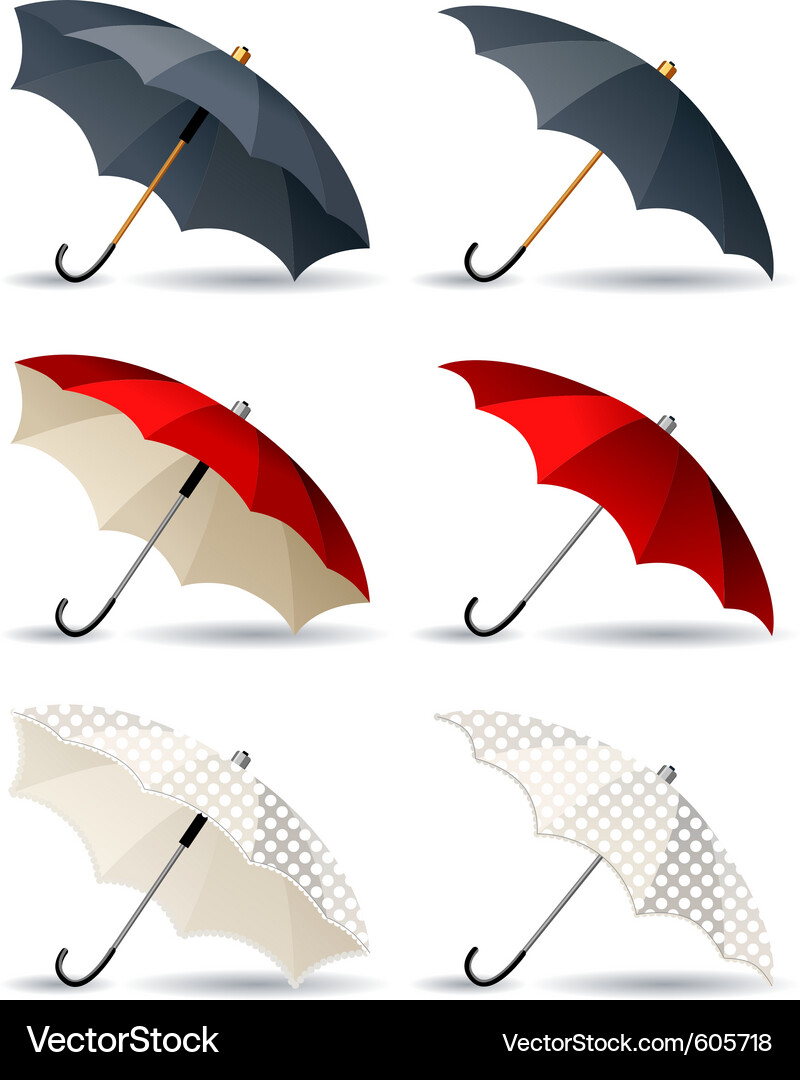 Set of different umbrellas Vector Image