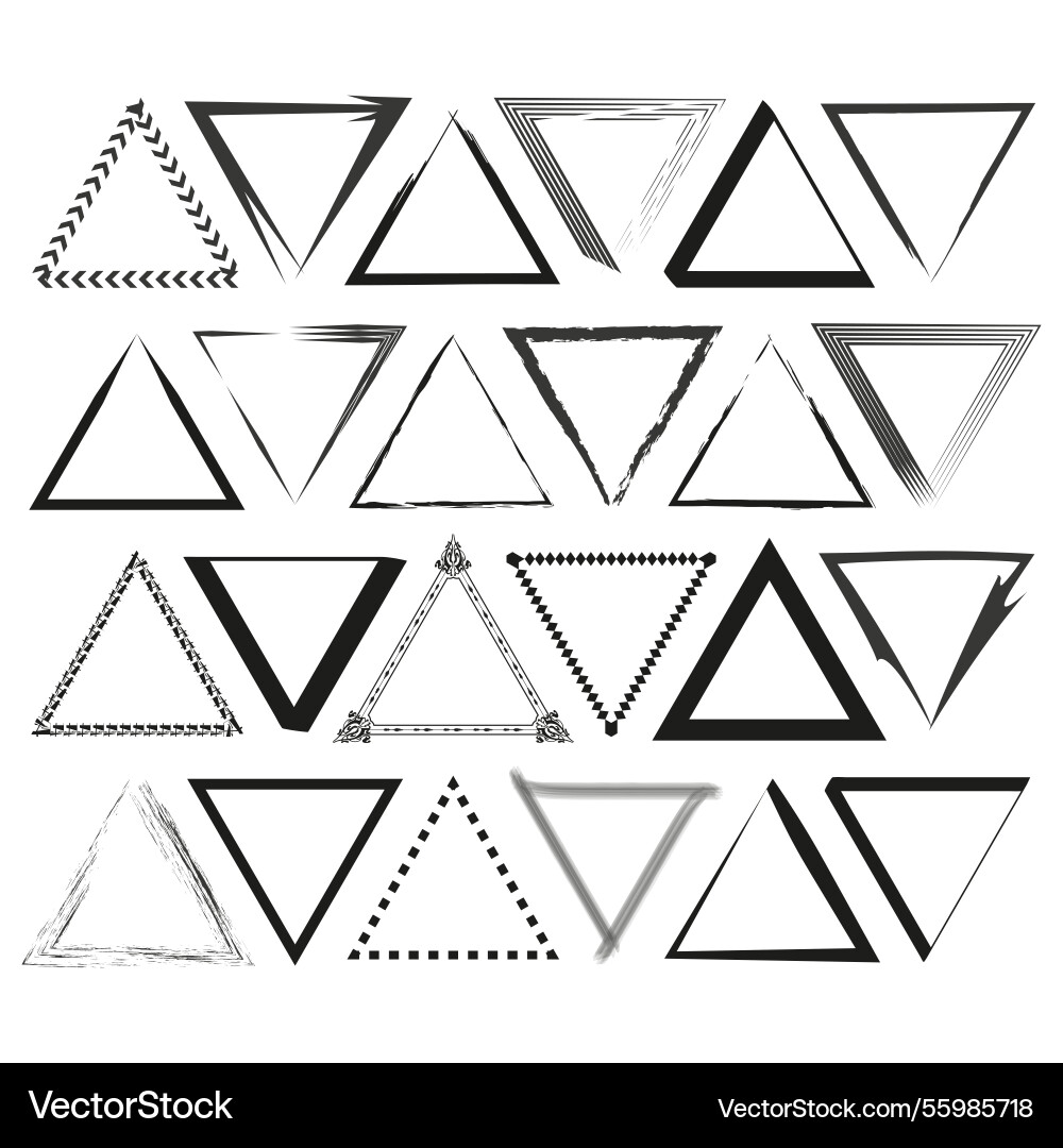 Triangle frame set geometric border collection vector image