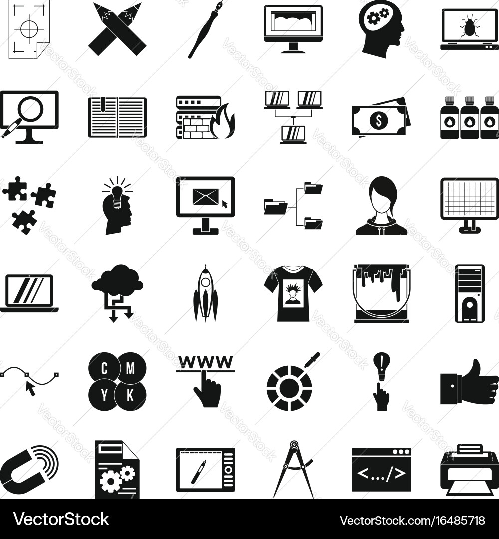 Web designer icons set simple style vector image