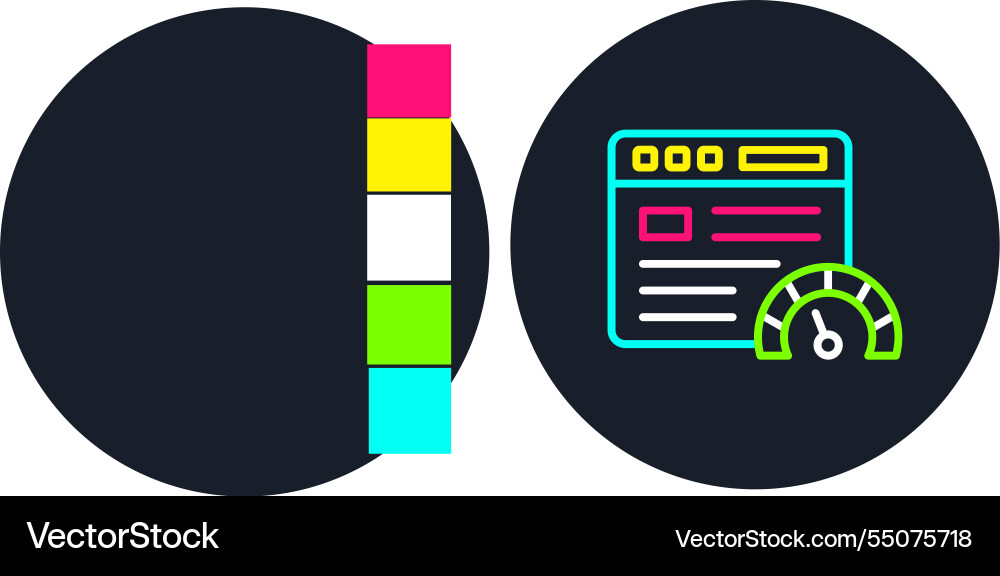 Website speed line multi color icon vector image