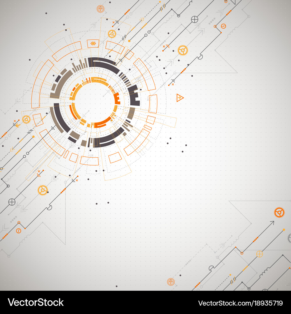 Abstract technological background with various vector image