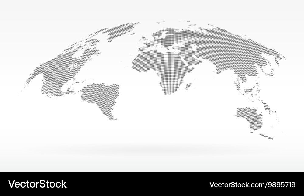 Black Dot World Map Royalty Free Vector Image - VectorStock