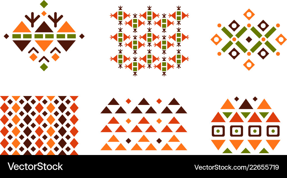 Colorful Geometric Patterns Vector Image