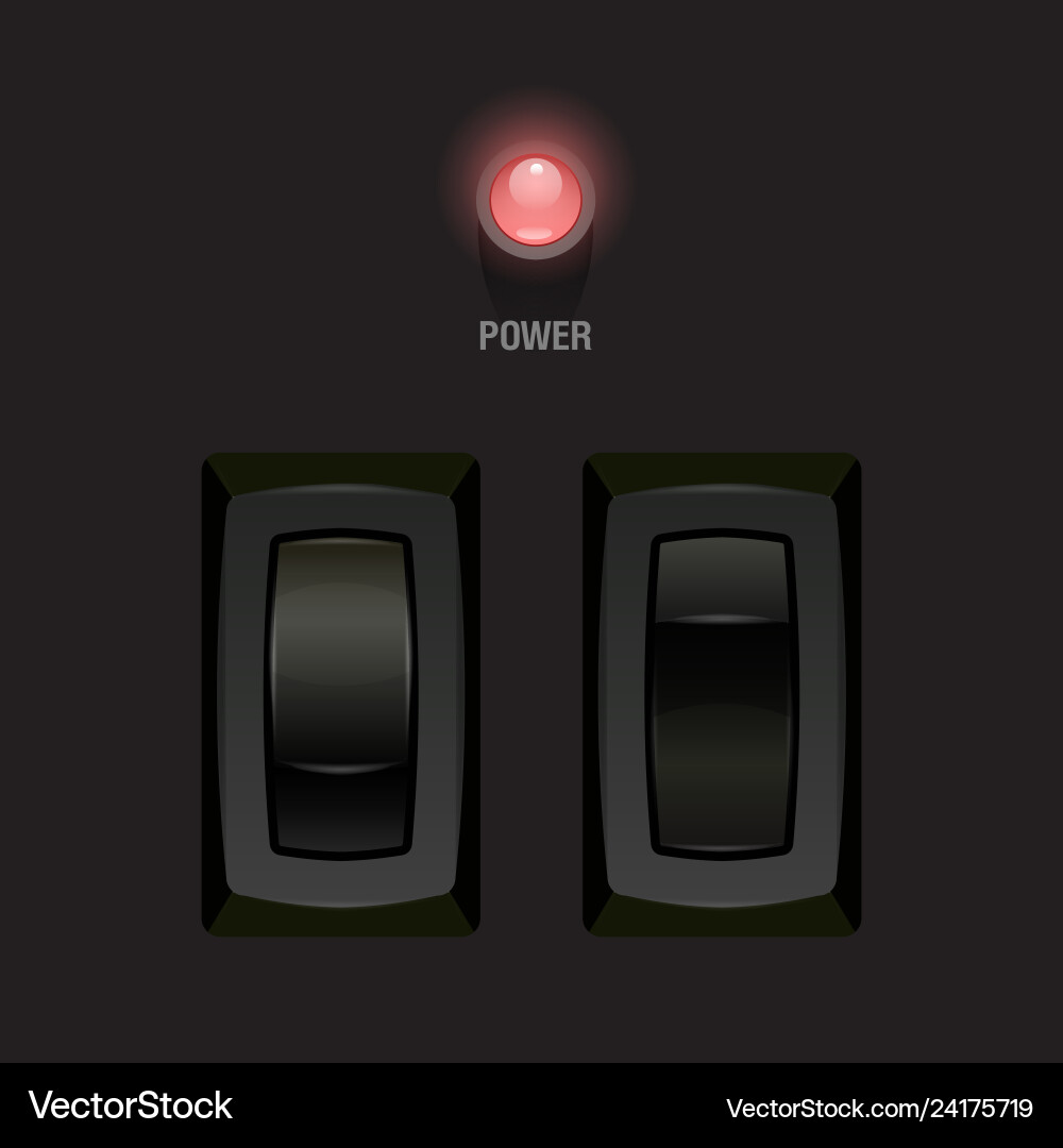 Cool realistic toggle switch black color Cool realistic toggle switch black color vector image