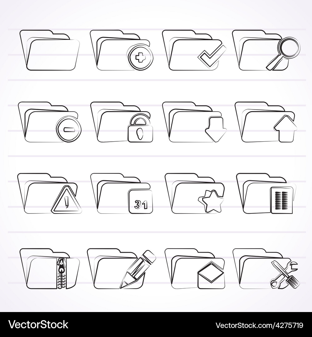 Different kind of folder icons Vector Image