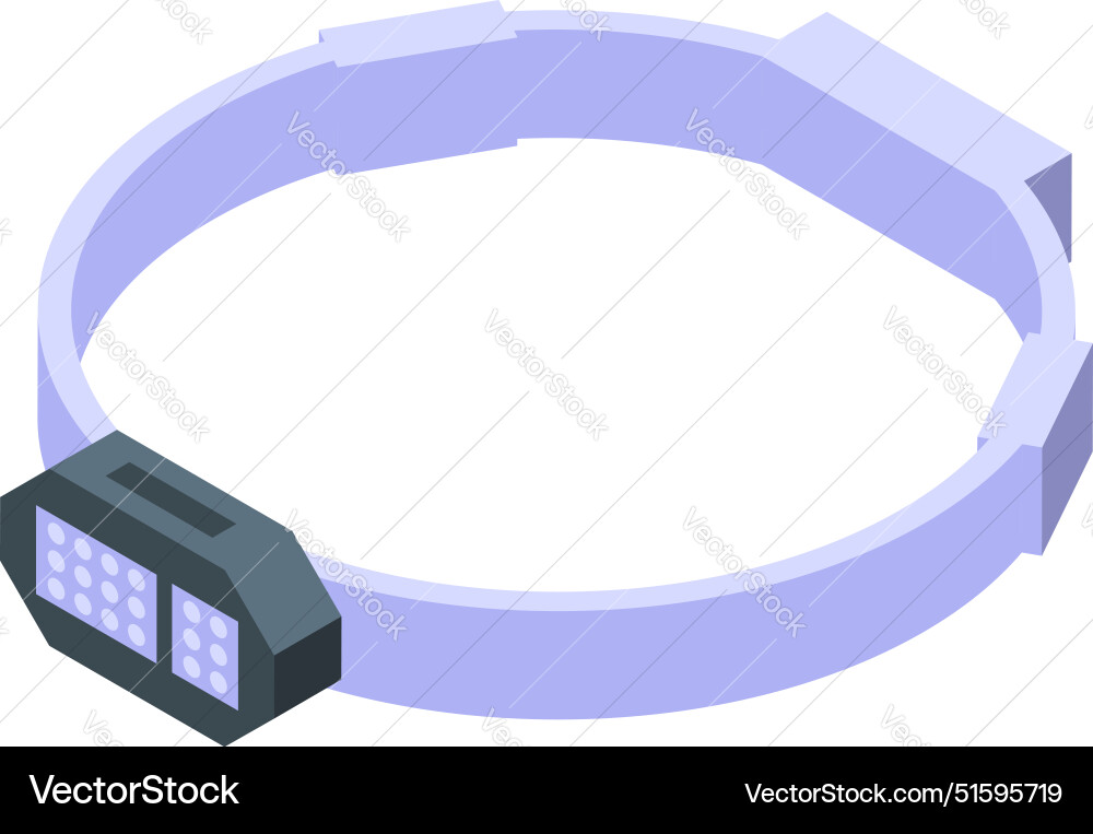 Elastic headlamp with adjustable strap for working Elastic headlamp with adjustable strap for working vector image