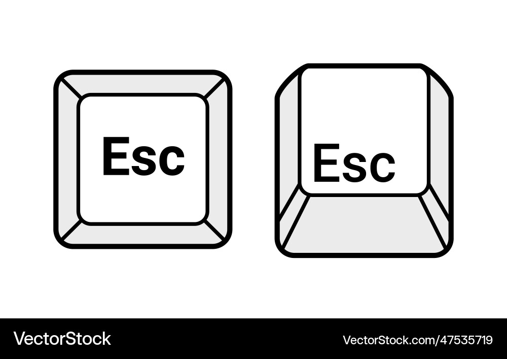 Esc Key Icon - Escape Button Vector Image