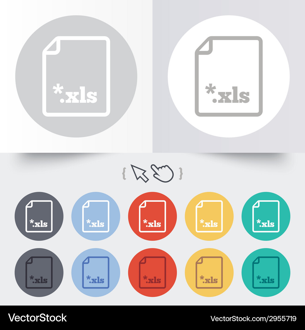 Excel file document icon download xls button Vector Image