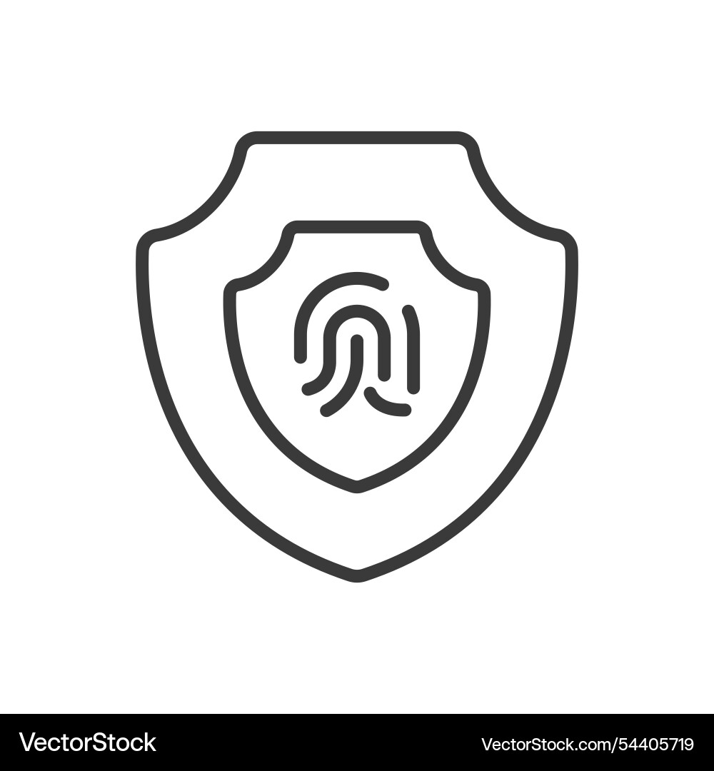 Fingerprint protection icon in line design Vector Image